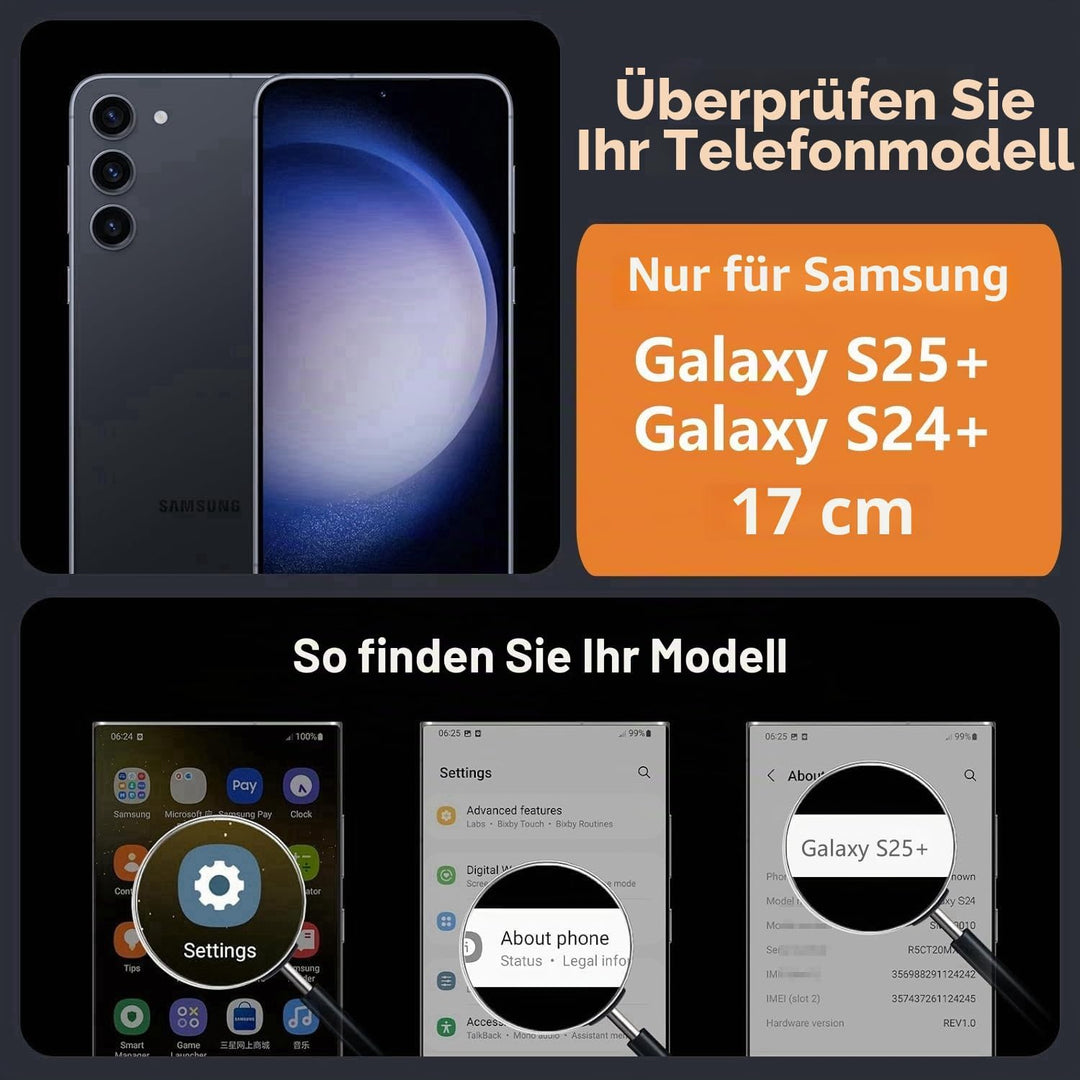 Handykette für Samsung Galaxy S25 Plus / S25+ / S24+ 6,7" Hülle mit Band - Necklace Handyhülle - Tra