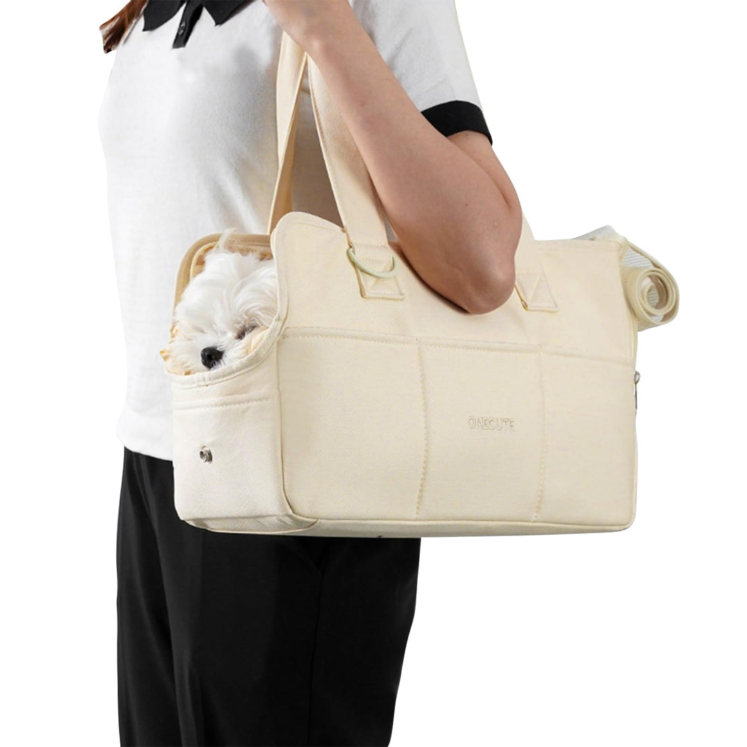PETCUTE Hundetasche,Atmungsaktive Hundetragetasche mit Seitentaschen und Taschen,Tragetasche für Kle