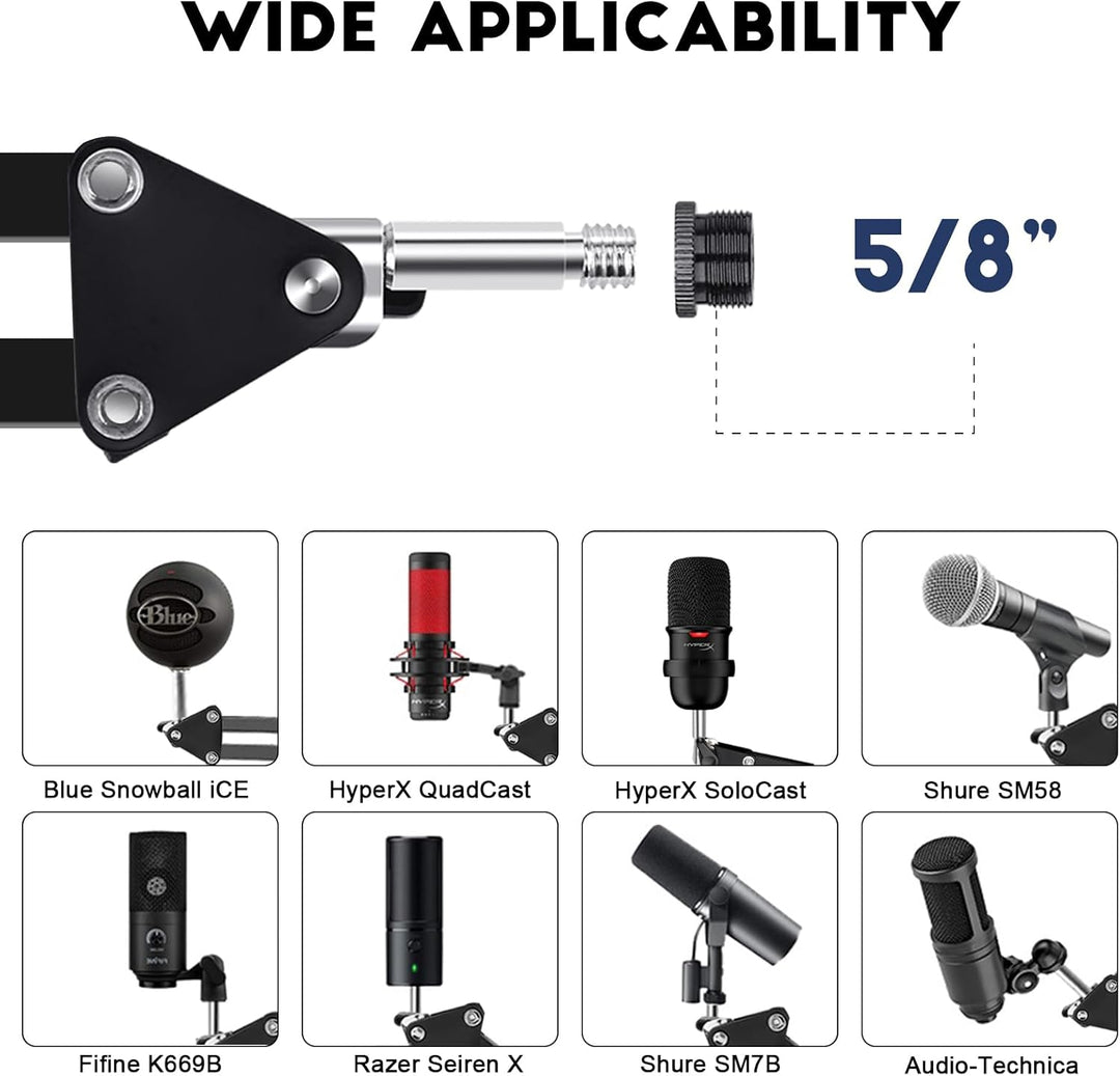 Mikrofon Arm,Aokeo AK-35 Mikrofon Ständer Arm für Blue Yeti,Blue Snowball,HyperX QuadCast,SoloCast,E
