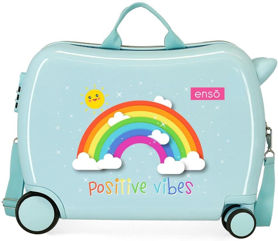 Enso Arcoiris Positive Vives Kinder-Koffer Blau 50x39x20 cms Hartschalen ABS Kombinationsschloss 38L