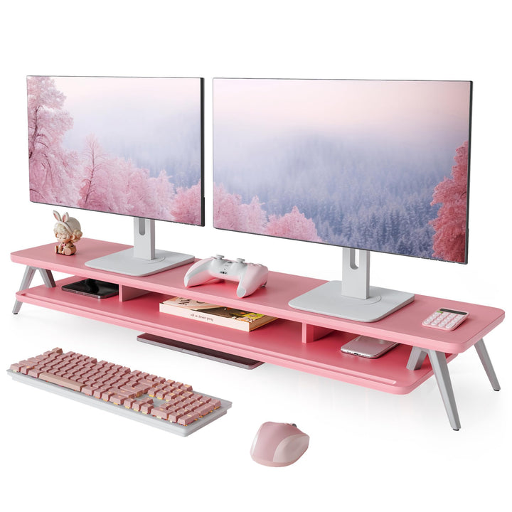 Fenge Monitorständer, Integrierte Mulde für Smartphone, Tablet, Stift, Monitor Stand aus Metall und