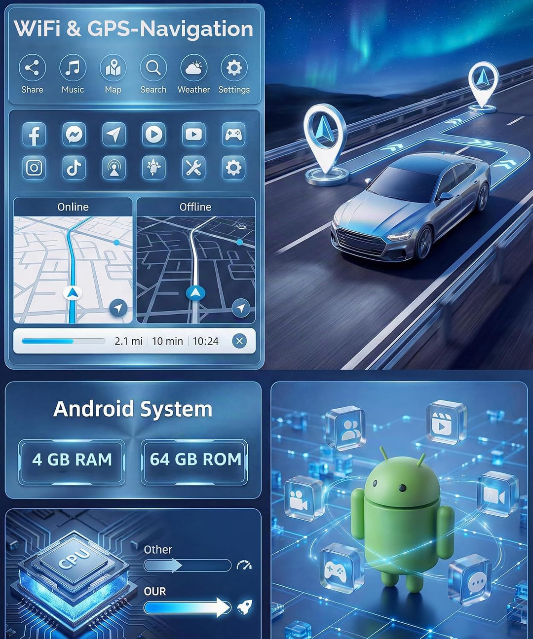 Rimoody 4G+64G für Suzuki Swift 2011-2017 Suzuki Ertiga 2012-2017 Autoradio Android 9 Zoll IN-Cell R