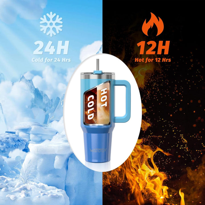 40oz Kaffeebecher to Go Thermobecher Doppelwandiger Edelstahl Vakuum Auslaufsicher Trinkbecher mit G
