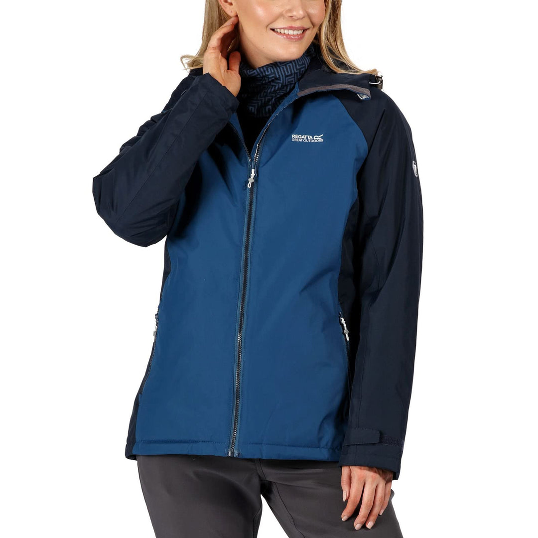 Regatta Damen Voltera Protect Waterproof Taped Seams Heated Hooded Jacket Jacke M Blauopal/Marinebla