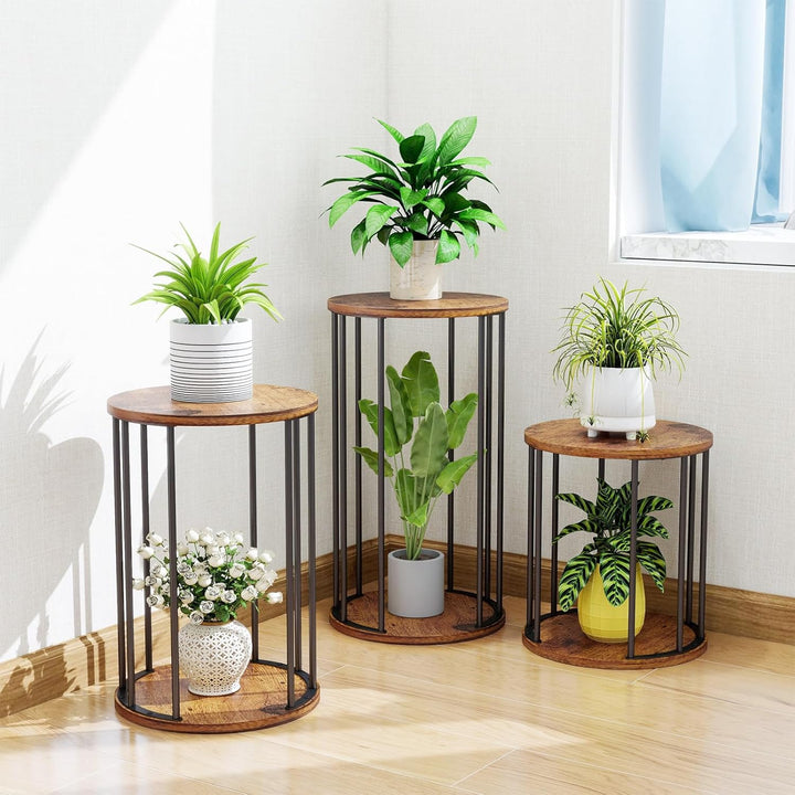 HDANI Rund Pflanzenständer Metall 35cm,Solider und Robuster Blumenständer für Wohnzimmer, Garten,Bal