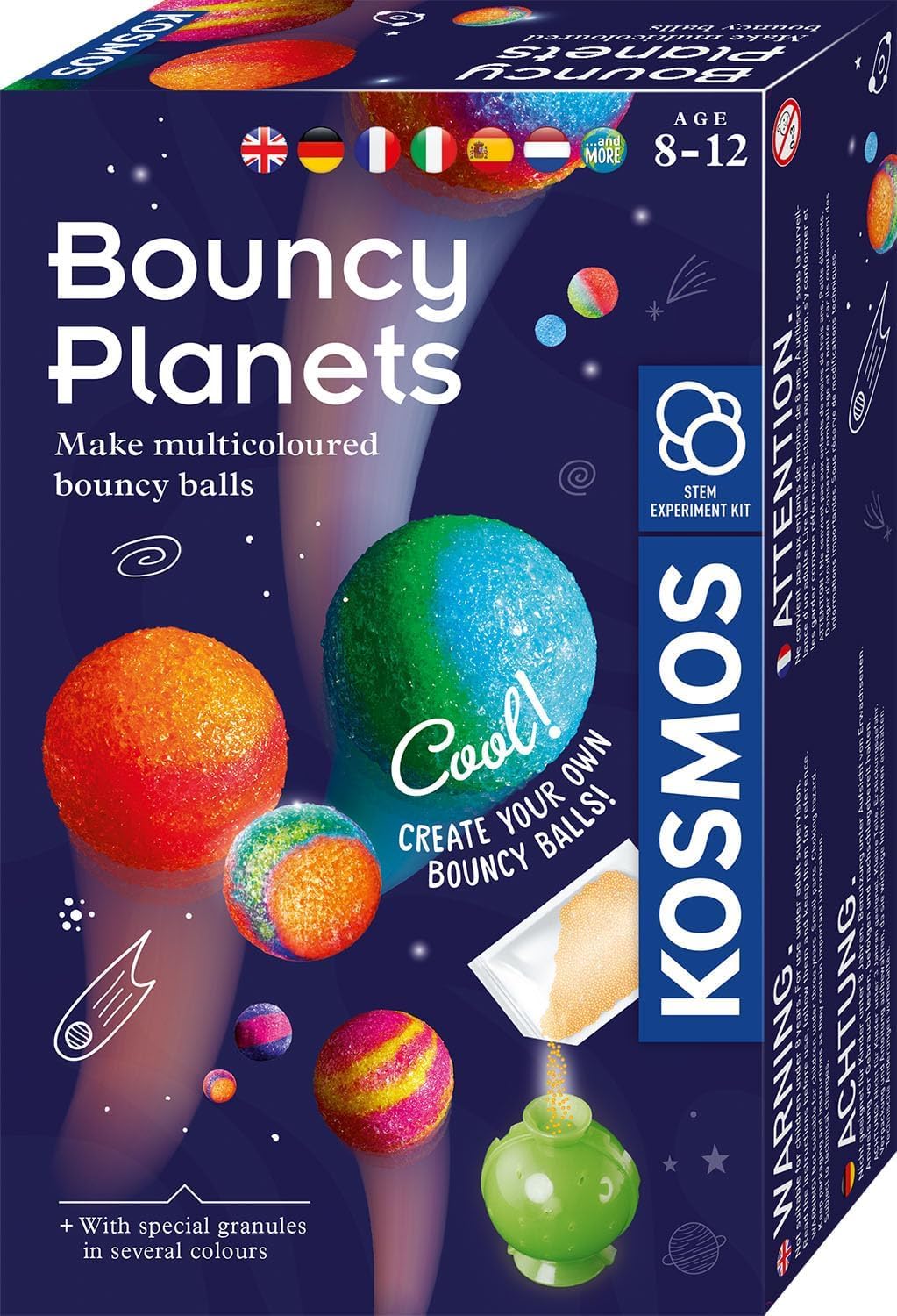 KOSMOS 617172 Flummi-Planeten, Bunte Flummis selbst herstellen, Coole Farbmuster selber Mixen, Exper