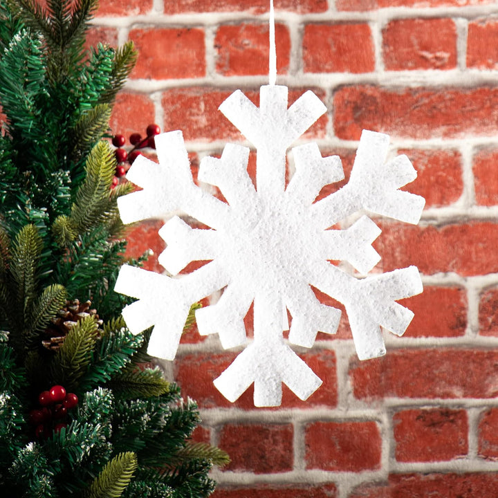 com-four® 3X Schneeflocke XL - Weihnachtsdeko Schneestern zum Anhängen - Anhänger für Weihnachten in