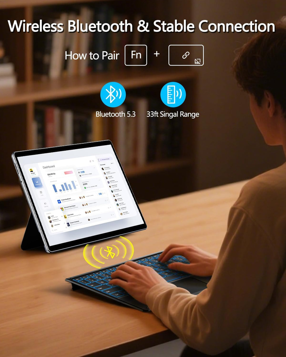 ORDA Surface Pro 11 Tastatur, Kompatibel mit Surface Pro 11/10/9/8/X mit Multi-Geste-Trackpad, 13 Zo