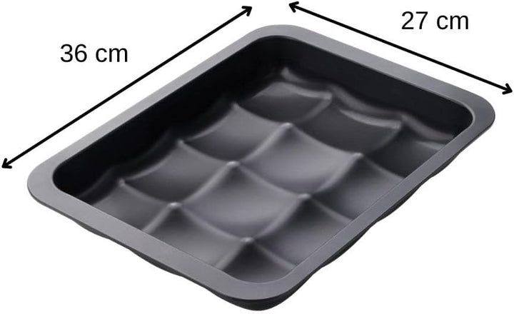 Zenker Brötchenform Black Metallic, hochwertige Dampfnudelform mit Antihaftbeschichtung, Backform fü