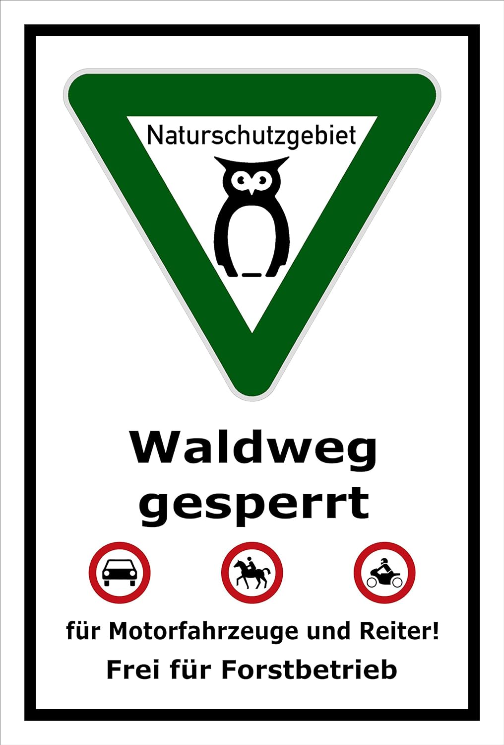 Melis Folienwerkstatt Schild Naturschutzgebiet Waldweg - 60x40cm - Bohrlöcher - 3mm Aluverbund – 20