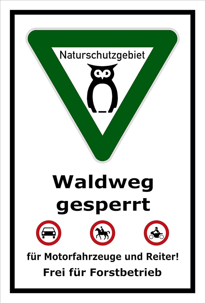 Melis Folienwerkstatt Schild Naturschutzgebiet Waldweg - 60x40cm - Bohrlöcher - 3mm Aluverbund – 20