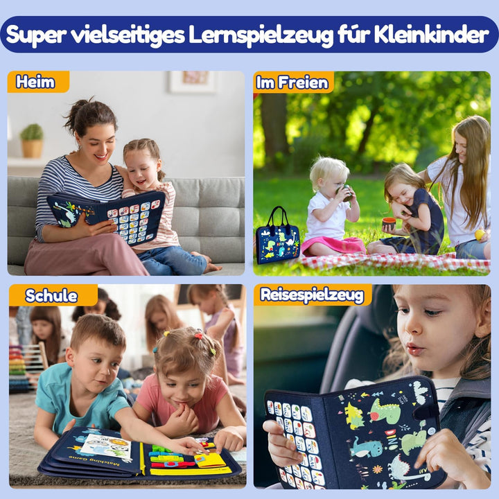 Qizfun Busy Board Montessori Spielzeug ab 1 2 3 4 Jahre – Kleinkinder Activity Board Motorikspielzeu