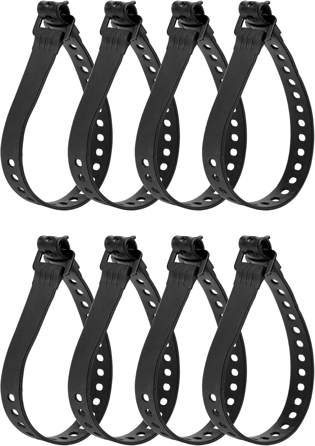 QWORK® 8er Pack Gummi Zurrgurte mit Eisen-Schnalle - 45 x 2,5 cm - Vielseitige Spannband Zum Sichern