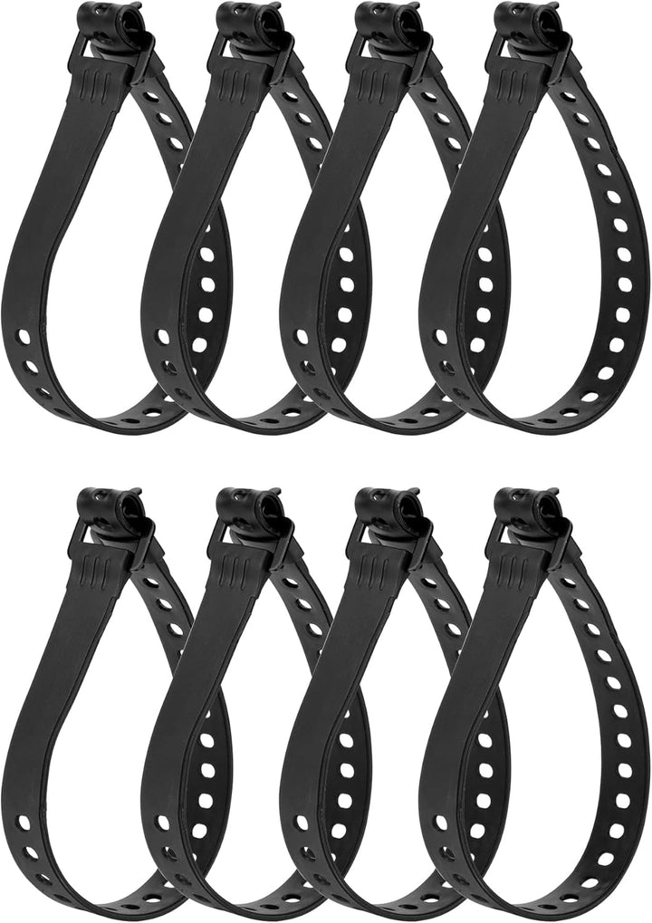 QWORK® 8er Pack Gummi Zurrgurte mit Eisen-Schnalle - 45 x 2,5 cm - Vielseitige Spannband Zum Sichern