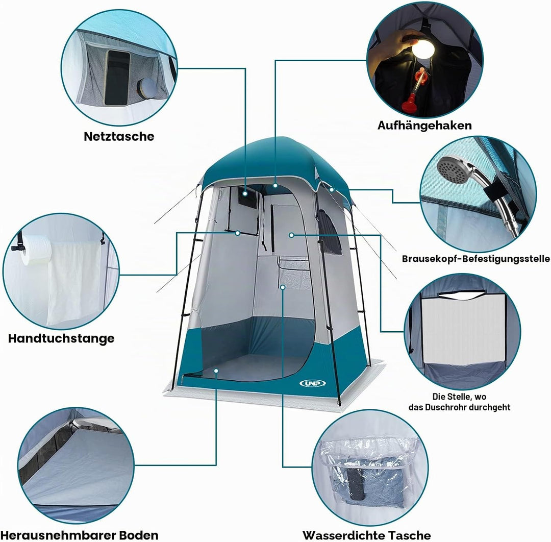 UNP Camping Duschzelt, Outdoor-Camping, Sichtschutz, Umkleidezimmer, tragbares WC-Zelt für Wandern,