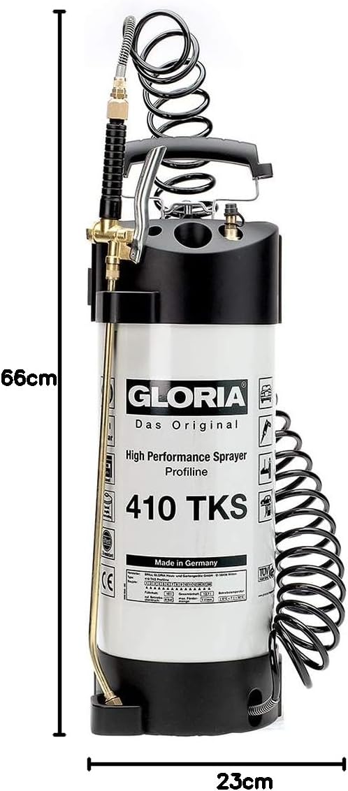 GLORIA Hochleistungssprühgerät 410 TKS Profiline | 10 L Füllinhalt | Profi-Drucksprüher aus Stahl |