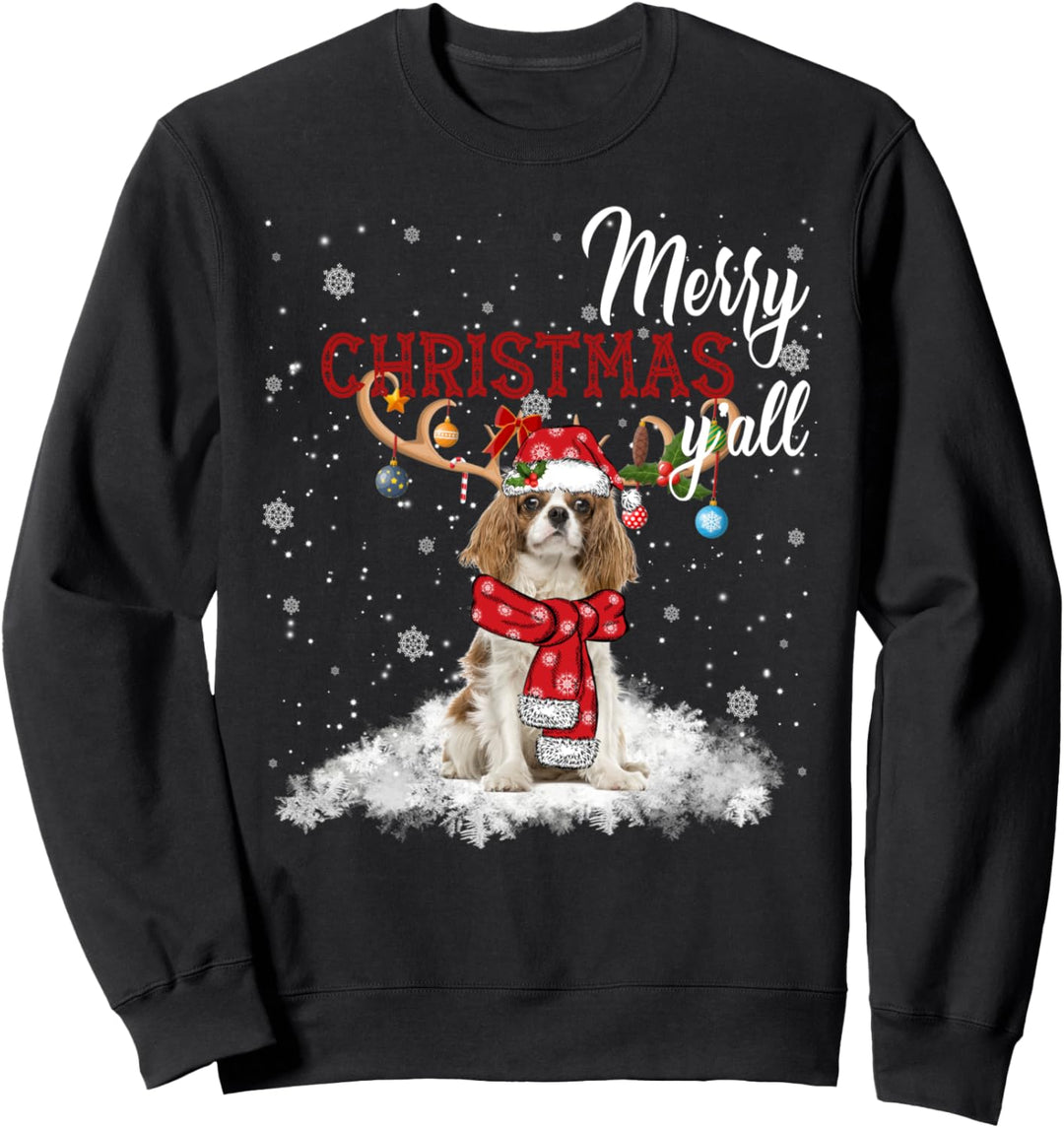 Frohe Weihnachten Y'all Cavalier King Charles Spaniel Xmas Sweatshirt