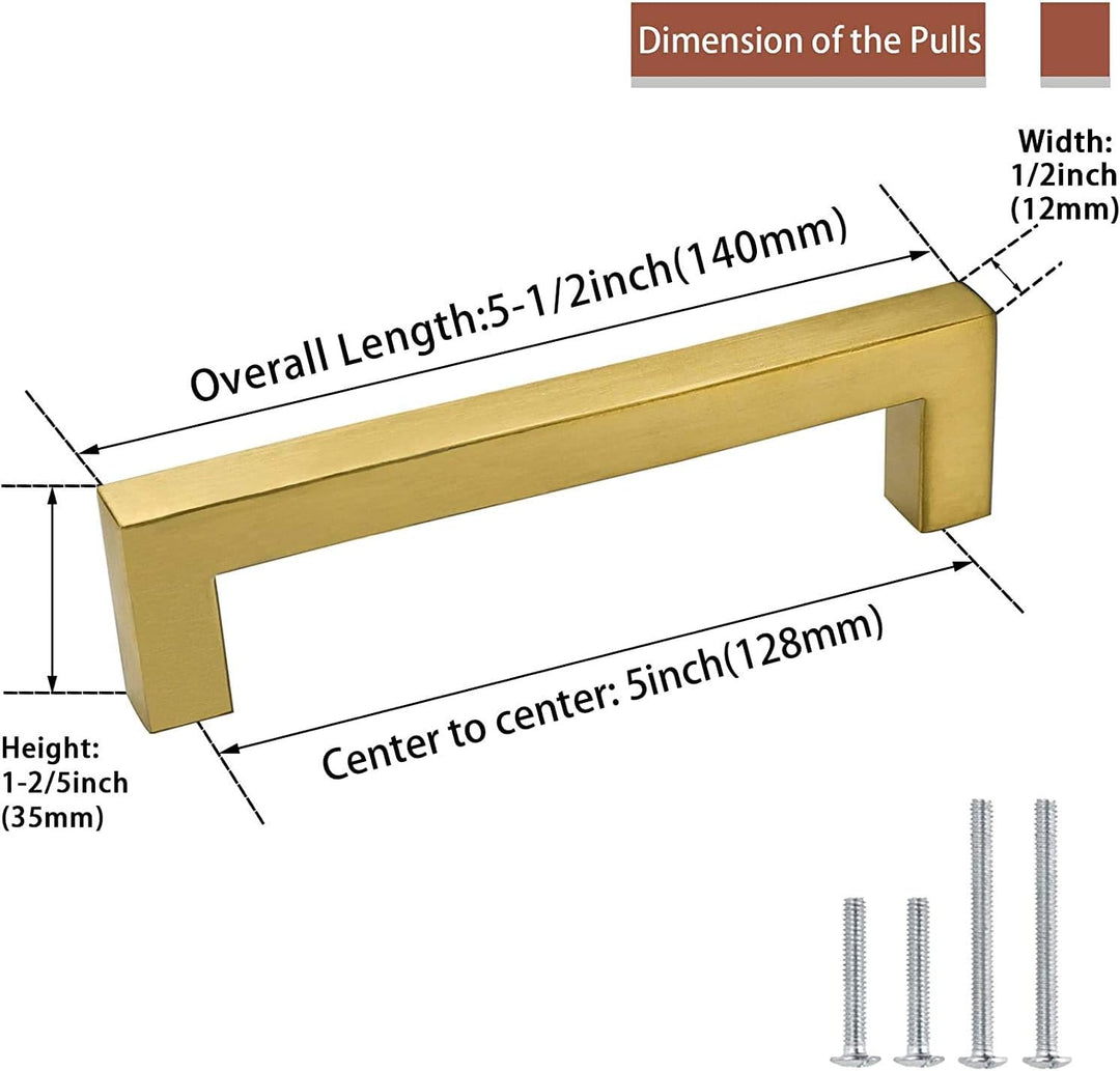 Goldenwarm Griffe Messing-Schrank mit Schubladen aus lsj12gd mit Quadrat-für Möbel, Schrank Hole Cen