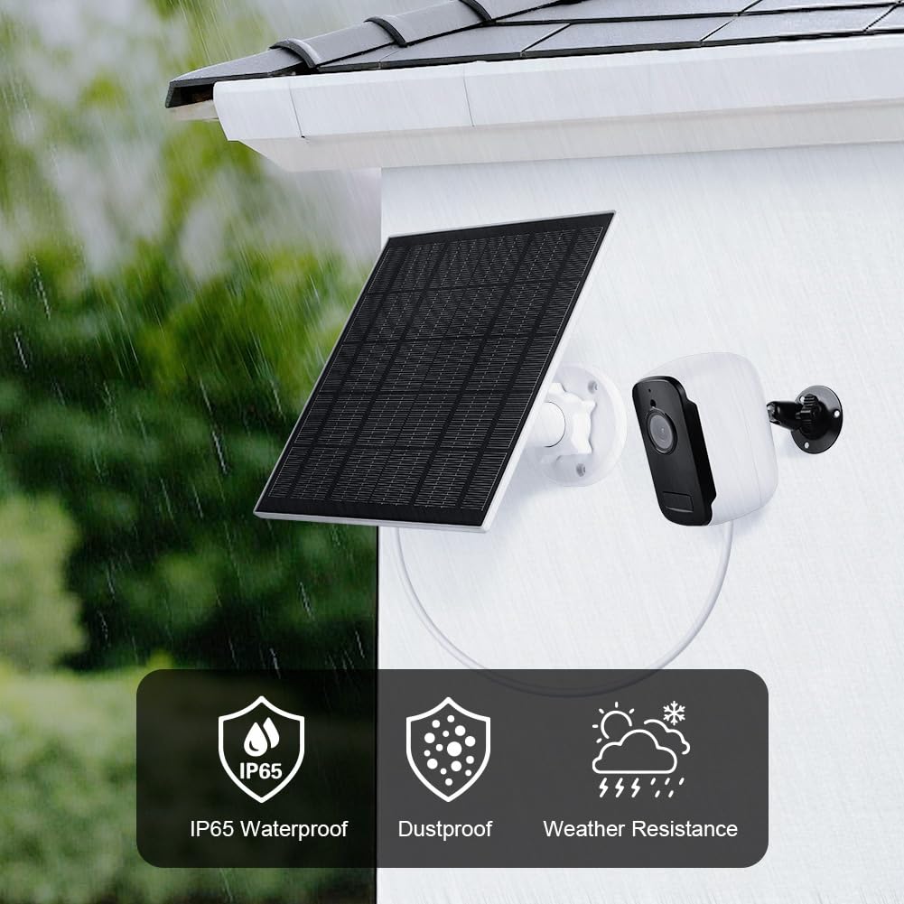 URAQT 2 Pack Solarpanel für Eufy kamera, 5W Kamera Solarpanel Kompatibel mit Eufycam, Solarmodul für
