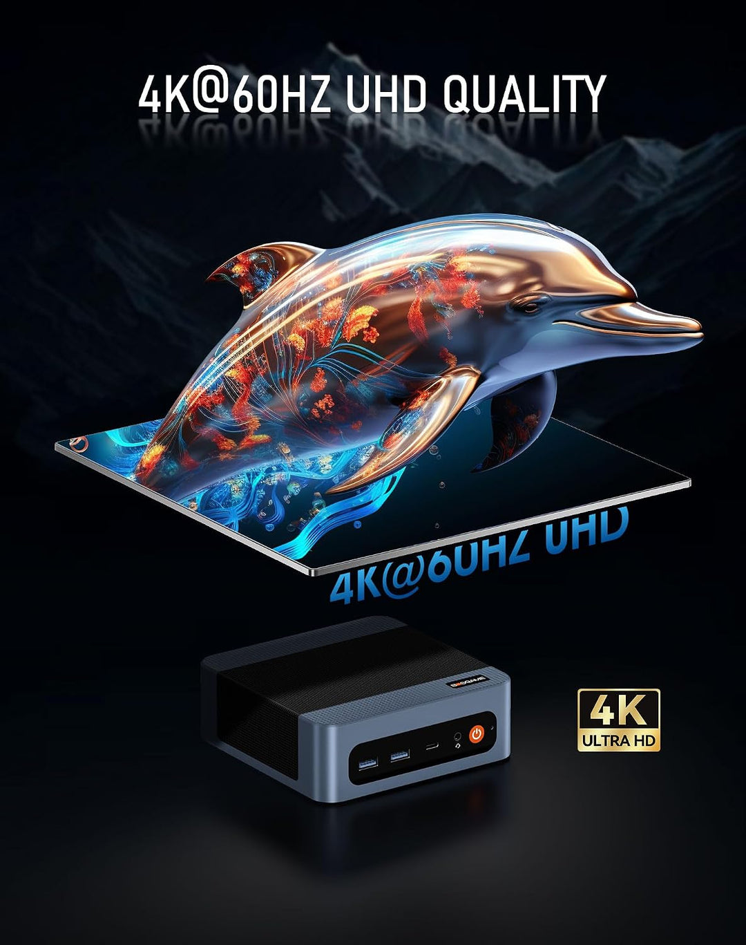 BOSGAME E5 Ryzen 3 5300U Mini Pc, Windows 11 Pro, 4 Cores, 8 Threads, Up to 3.8GHz, 16 GB DDR4 RAM,
