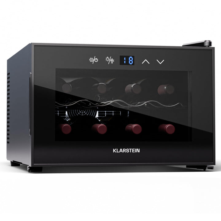 Klarstein Weinkühlschrank,1 Zone Getränkekühlschrank mit Glastür, Leiser Indoor/Outdoor Kühlschrank,