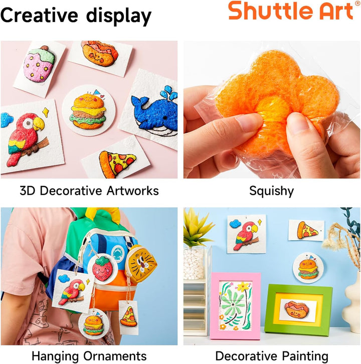 Shuttle Art 68 Stück Magic Puffy Paint Nachfüllung Set, Schaum Textur Malset für Kinder, 3d Schaumst