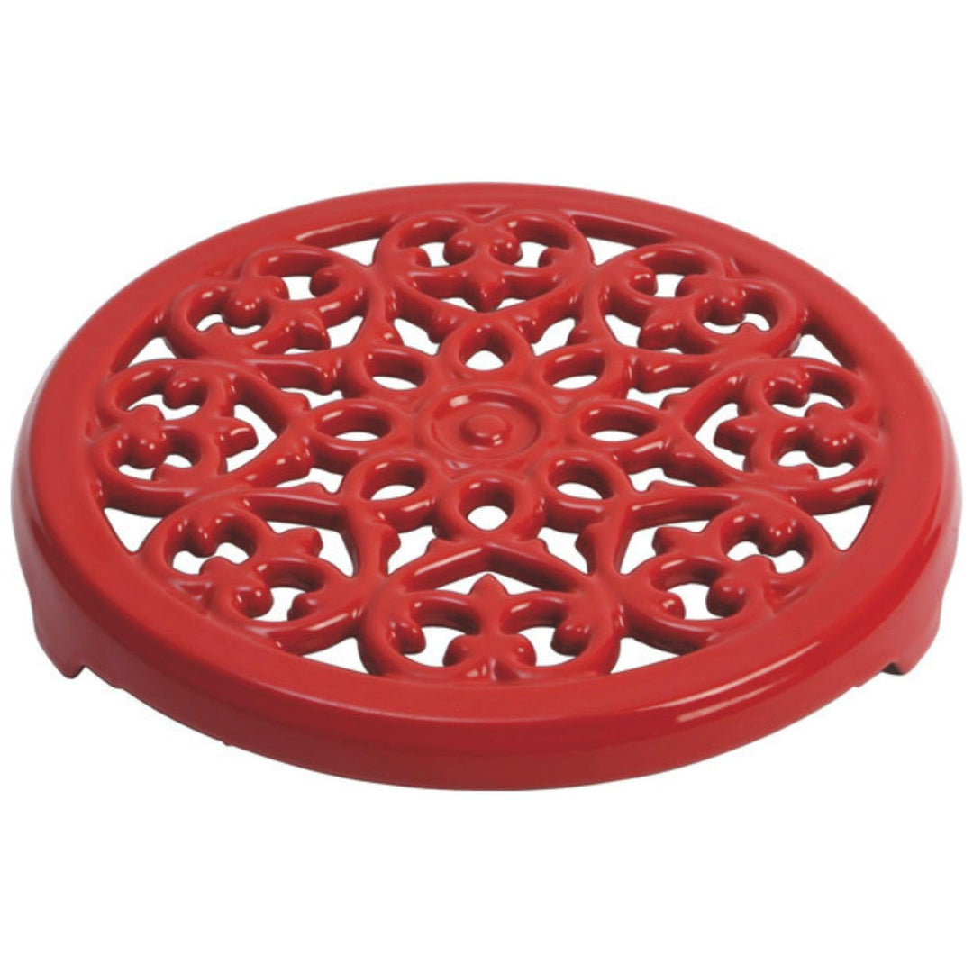 STAUB Topfuntersetzer Lilie 23 cm, Gusseisen, Kirschrot, 18.5 x 18.5 x 2.9 cm 18.5 x 18.5 x 2.9 cm K