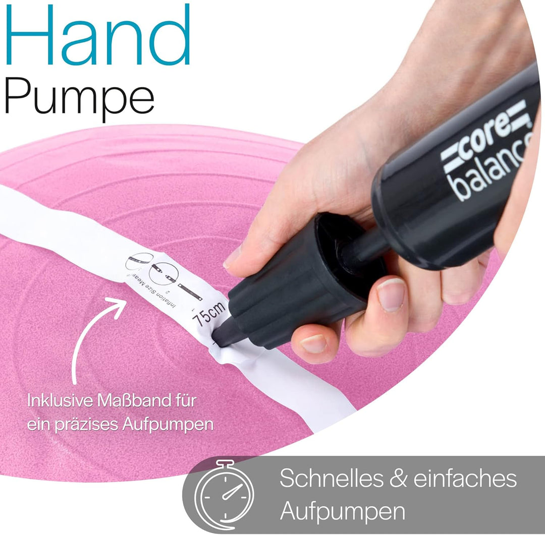 Core Balance, berstsicherer Gymnastikball - für Fitness Yoga Schwangerschaft - 55cm 65cm 75cm 85cm -