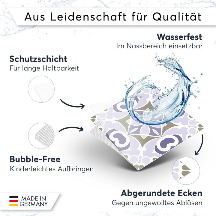 CREATISTO Klebefliesen Stickerfliesen Fliesenfolie - Hochwertige Sticker Aufkleber für Wandfliesen I