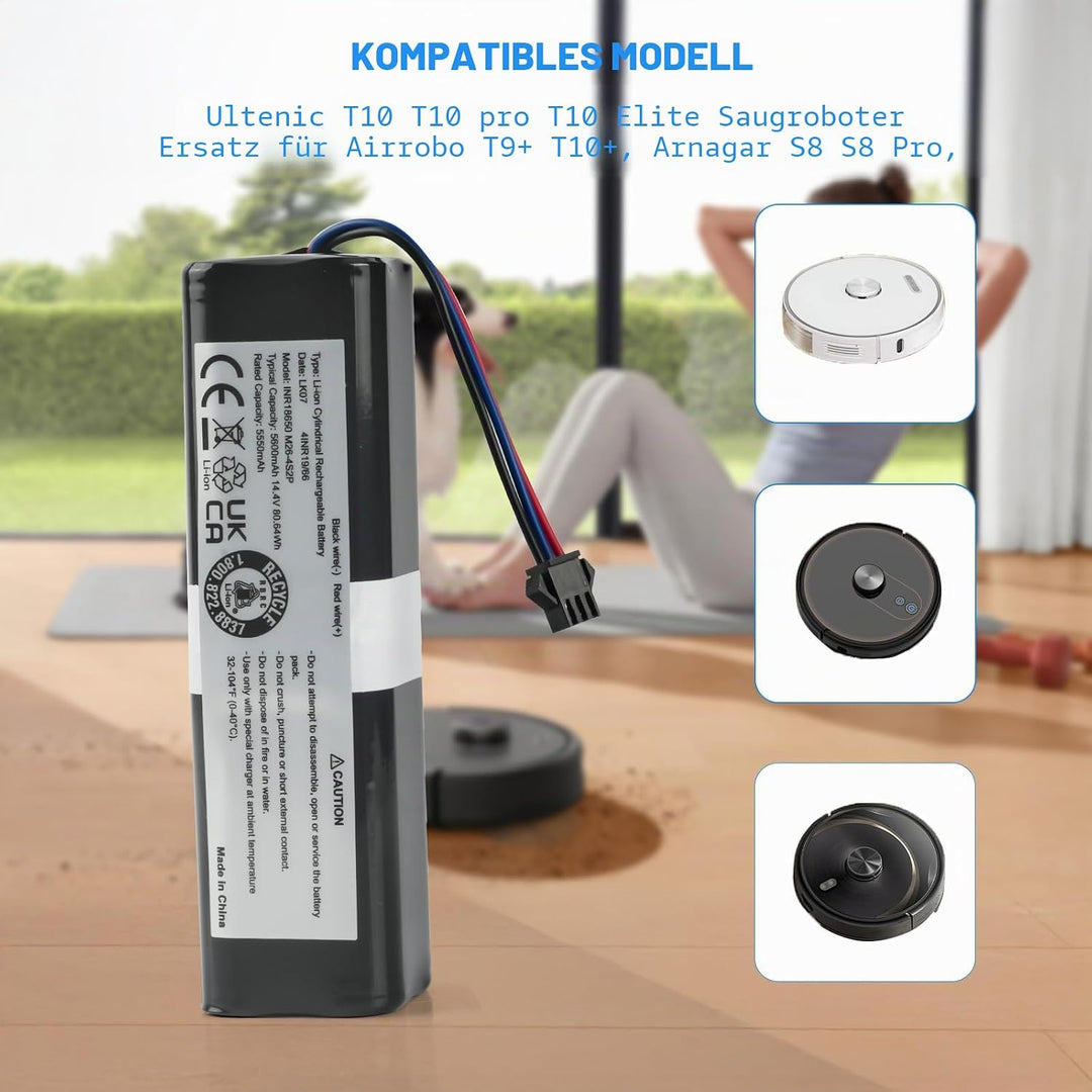 5600 mAh Li-Ionen-Akku für Airrobo T20+ T10+ T9 Honiture Q6 Q6 Pro Q6 SE Arnagar S8 S8 Pro, Zoozee Z