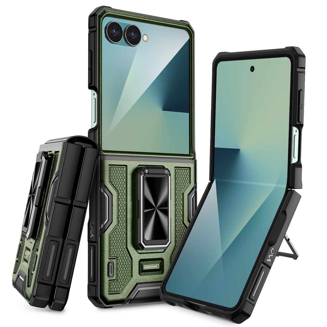 Doeshine für Samsung Galaxy Z Flip 7 Hülle [Not für Flip 7FE] mit Rotate Ständer & Kameraschutz, Gan
