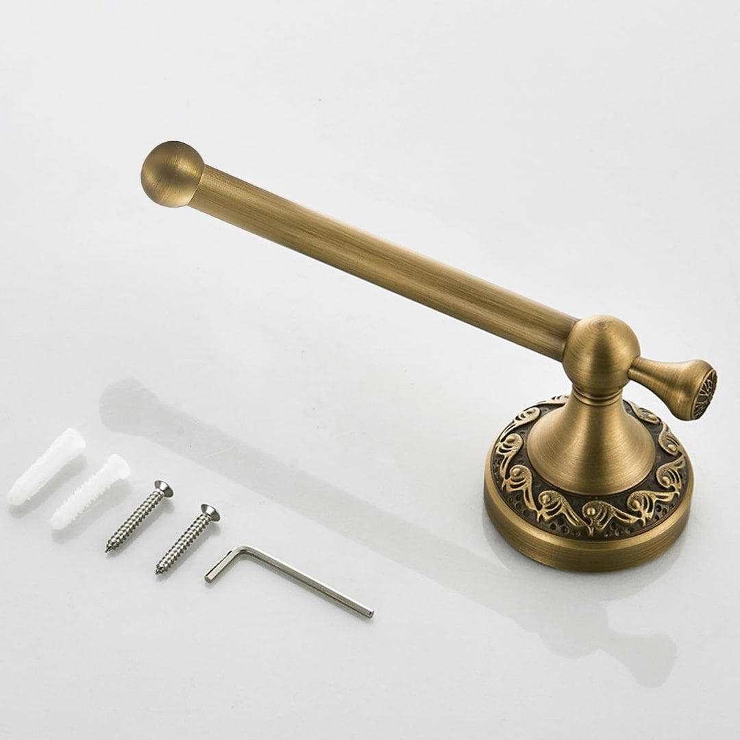 Toilettenpapierhalter für Badezimmer, Wandmontage, antikes Messingmuster, Schnitzerei, gebürstete Br