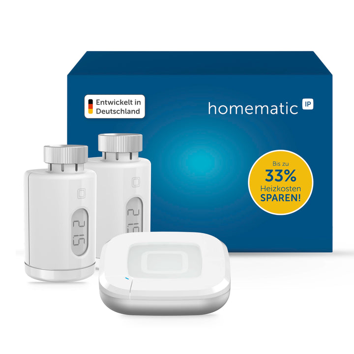 Homematic IP Smart Home Starter Set Heizen - Pure, Digitale Steuerung für Heizung mit oder ohne App,