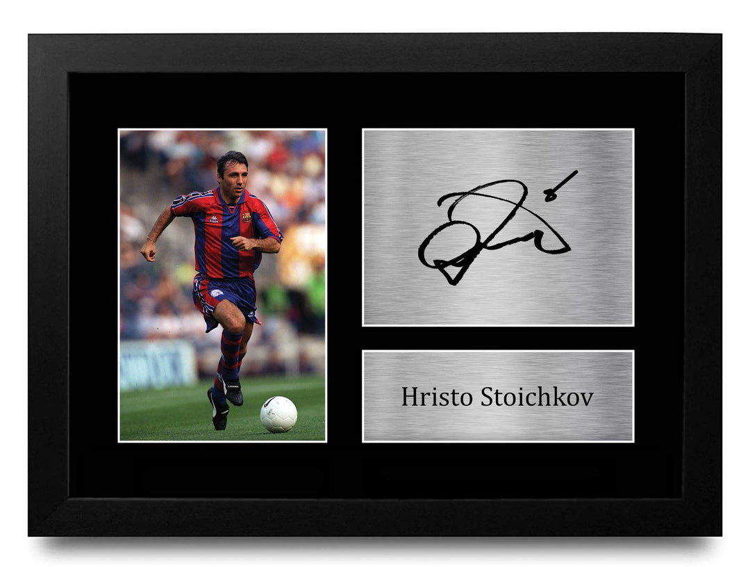 HWC Trading FR A4 Hristo Stoichkov Barcelona Gifts gedrucktes Autogramm für Fans und Fans – A4 gerah