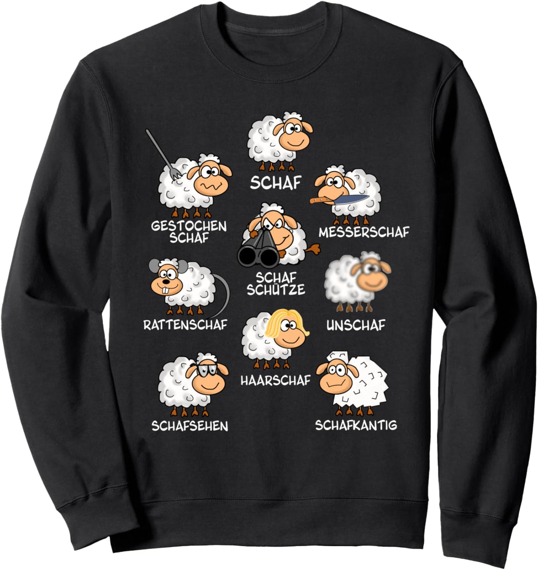 lustige Schafe schaf unschaf Wortspiel Schafherde witzig Sweatshirt