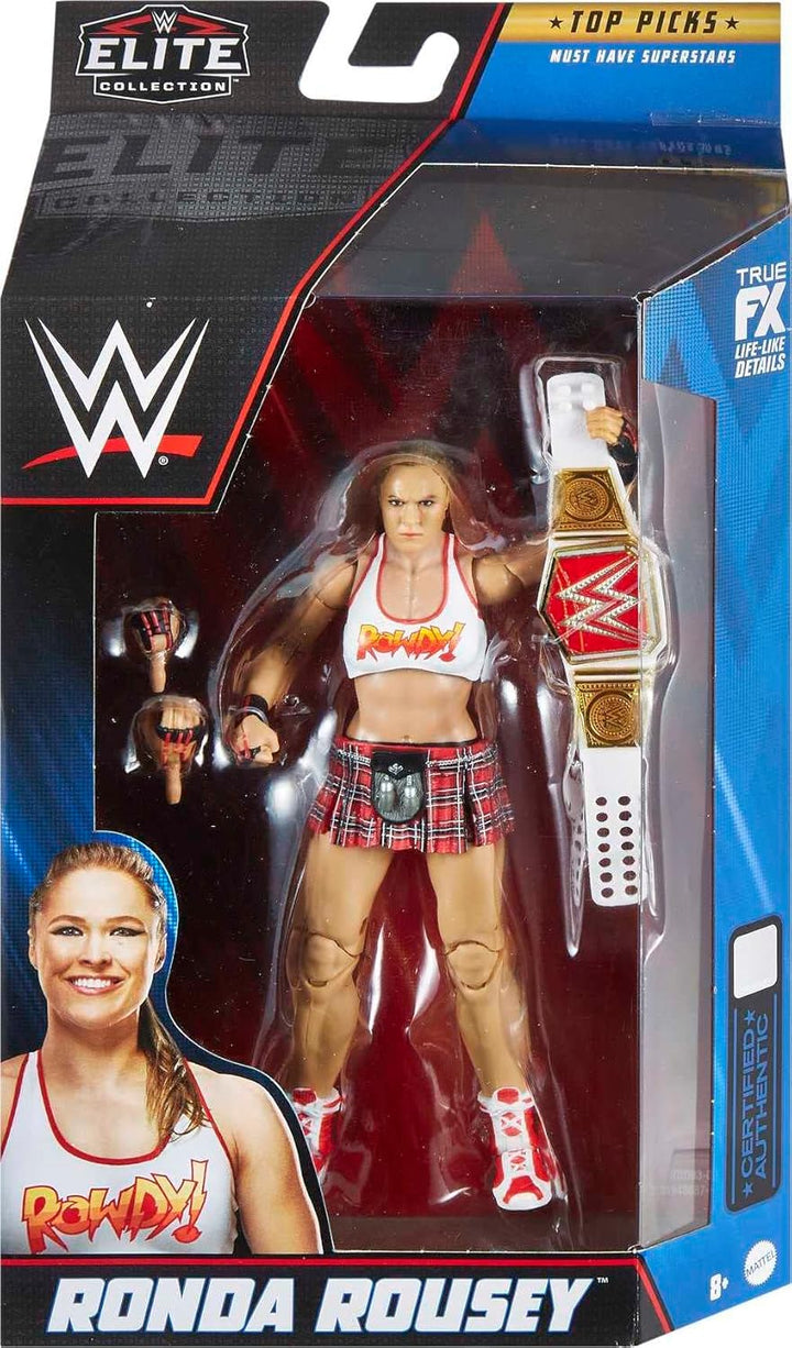 Mattel WWE Elite Collection Top Picks Actionfigur & Zubehör-Set, Ronda Rousey 15,2 cm Sammlerstück m