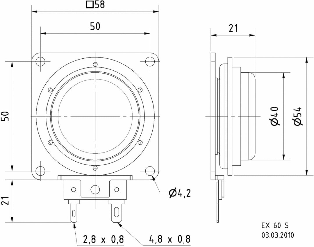 Visaton 4506 "Körperschallwandler EX 60 S - 8 Ohm Lautsprecher schwarz