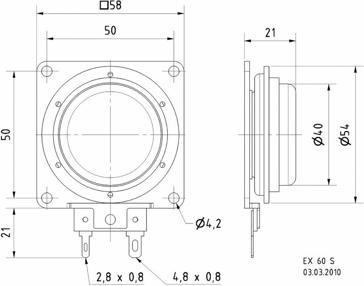 Visaton 4506 "Körperschallwandler EX 60 S - 8 Ohm Lautsprecher schwarz