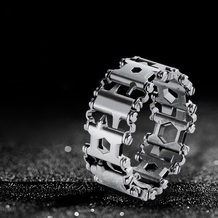 Multitool-Armband für Herren – 29-in-1-Multifunktionsarmband aus Edelstahl, reisefreundlich, geeigne