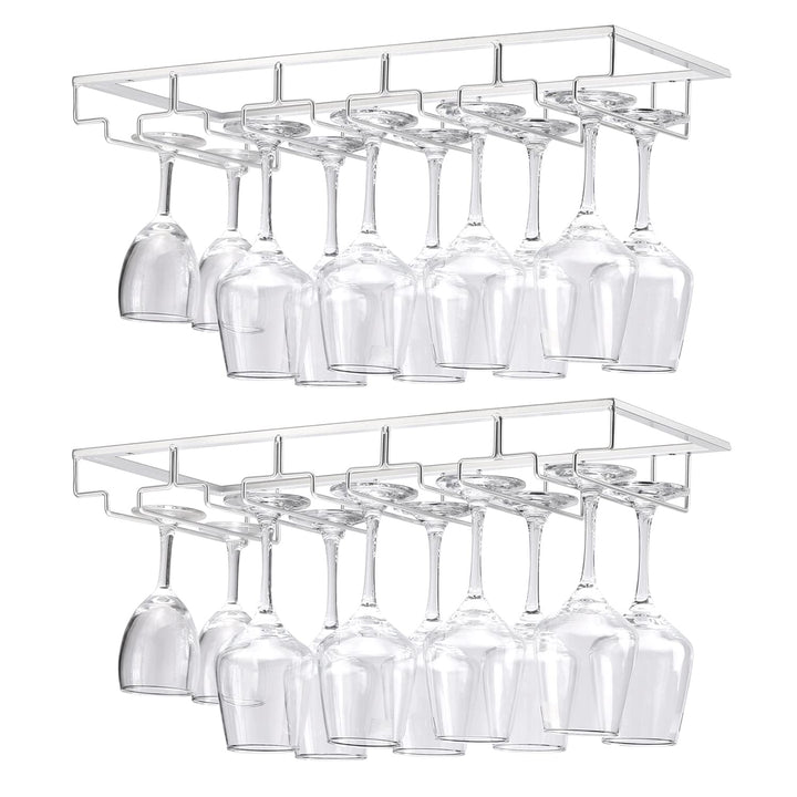 2 Stück 5 Reihige Weinglashalter Gläserhalter aus Metall Gläserschiene Halter Unter Schrank mit Schr