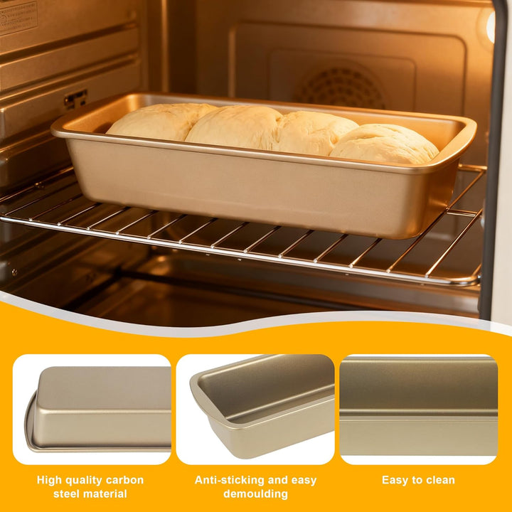 3 Stücke goldener Kohlenstoffstahl brot Brotbackform,Kastenform kuchen, antihaftbeschichtet, Kastenf