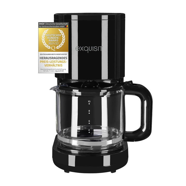 Exquisit Filterkaffemaschine KA 6103 sw | 12 Tassen Kaffee | 1x4 Filtergrösse | 900 Watt | Abschalta