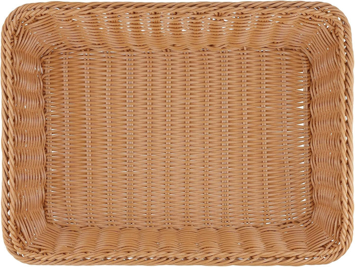 ZOENHOU 2 Stück Brotkorb Gross, 40x30x8 cm rechteckiger geflochtener Brotkorb, Weidenkorb zur Aufbew