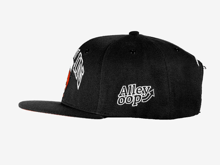 Nebelkind Snapback Cap Ballin' Schwarz Orangene Basketball-Comic-Figur Grössenverstellbar Unisex One