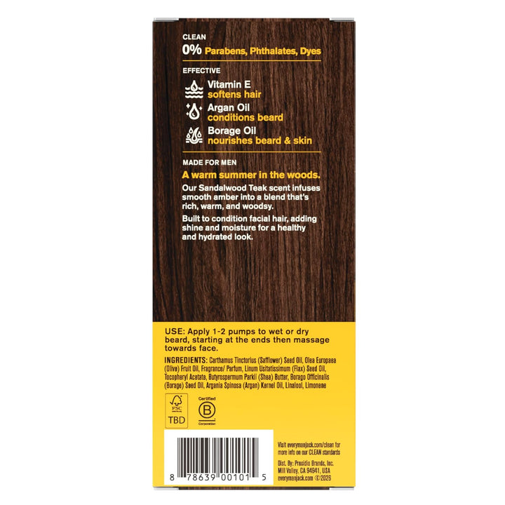 Every Man Jack Sandalwood Beard Oil - 1 oz by EVERY
