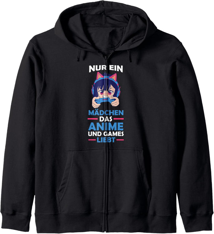 Gaming Mädchen Zocker Videospiele Manga Anime Kapuzenjacke