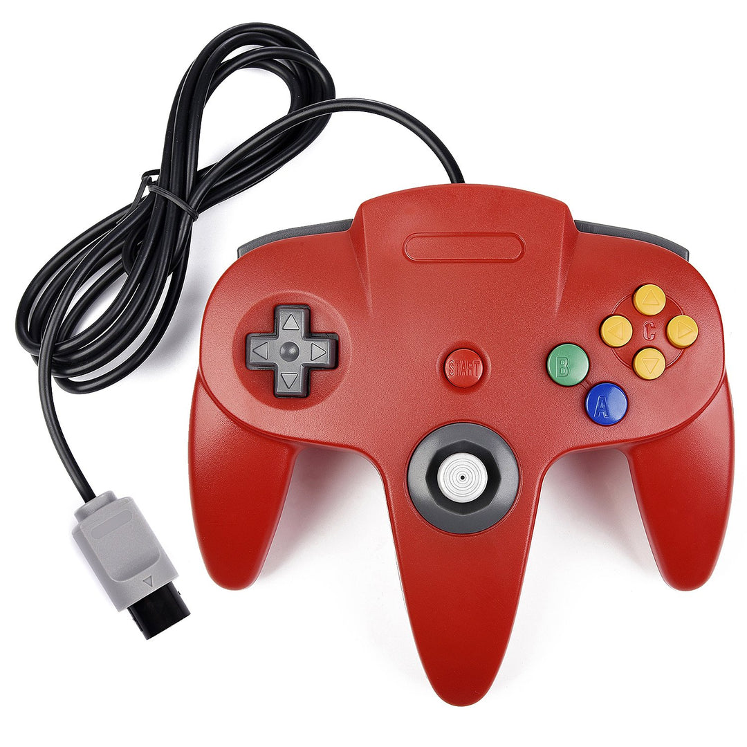 miadore Retro N64 Controller für N64-Konsole,Nicht-PC-USB-Version,(Rot) Red, Red