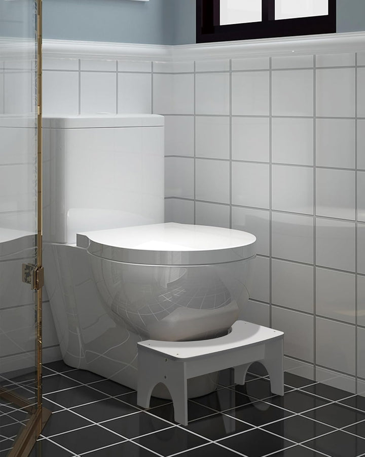 RayLove Physiologischer Toilettenhocker aus Bambus – WC-Trittbrett aus Holz – 35 Grad strapazierfähi
