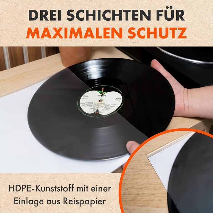 50x 12 Innenhüllen Für LP Schallplatten | Audiophile 12 Zoll Antistatische Gefüttert Vinyl Schutzhül