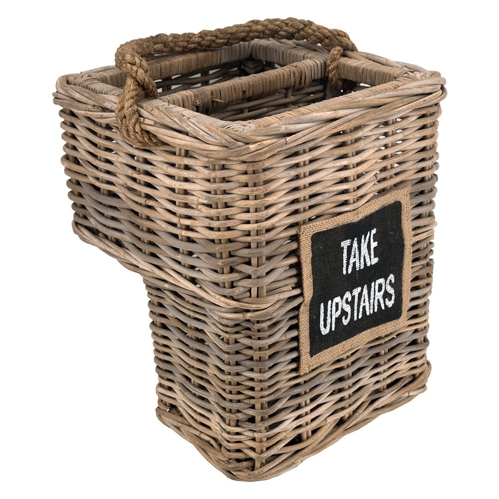 Vintage-Line Treppenkorb Take Upstairs Leinen Rattankorb mit Tau